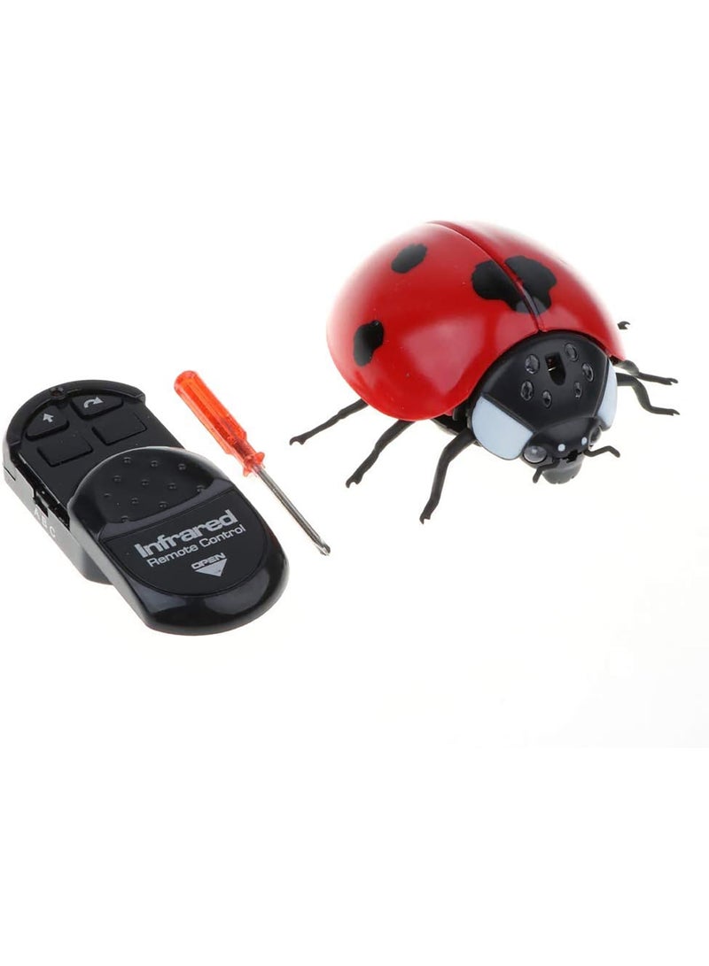 Fitto Remote Control Wall Climbing Lady Bug Toy - Life Like with Movement, Sound and Light, Red