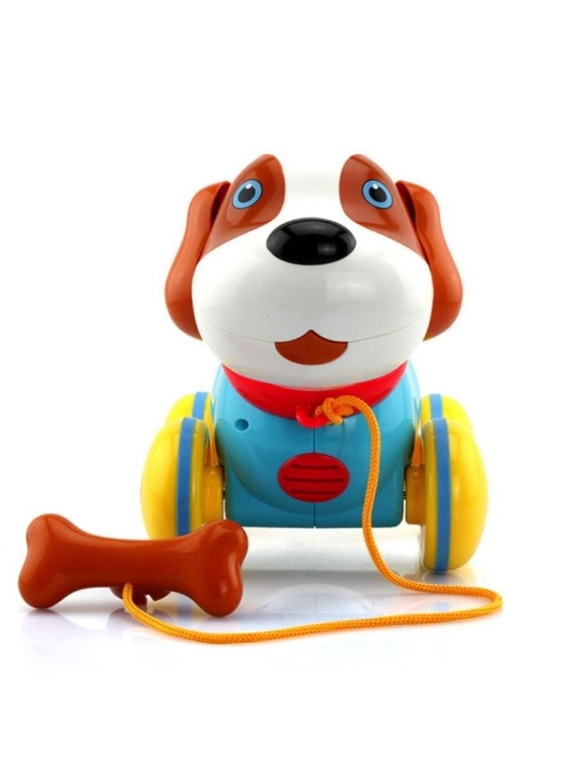 Fitto Baby Musical Pull Dog Toy with Music and Light Moving Ears and Wigging Tail Loaded with 3 Songs, 6 Music and Animal Sounds