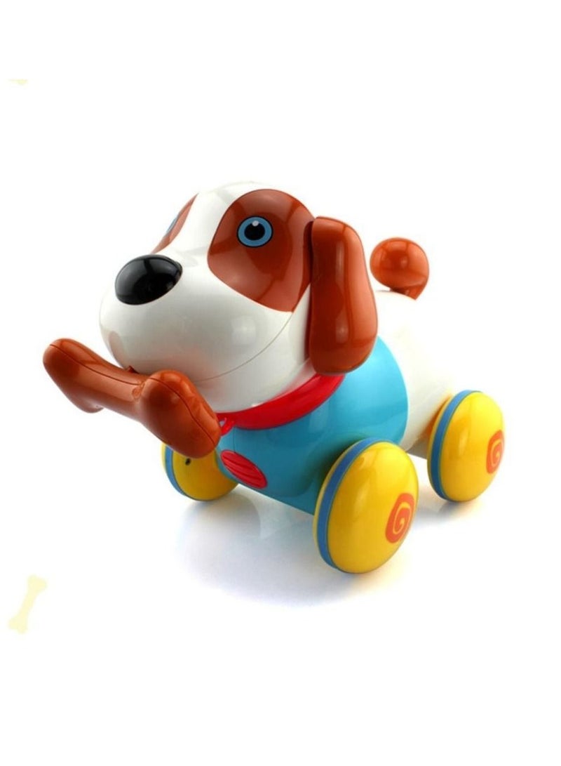 Fitto Baby Musical Pull Dog Toy with Music and Light Moving Ears and Wigging Tail Loaded with 3 Songs, 6 Music and Animal Sounds