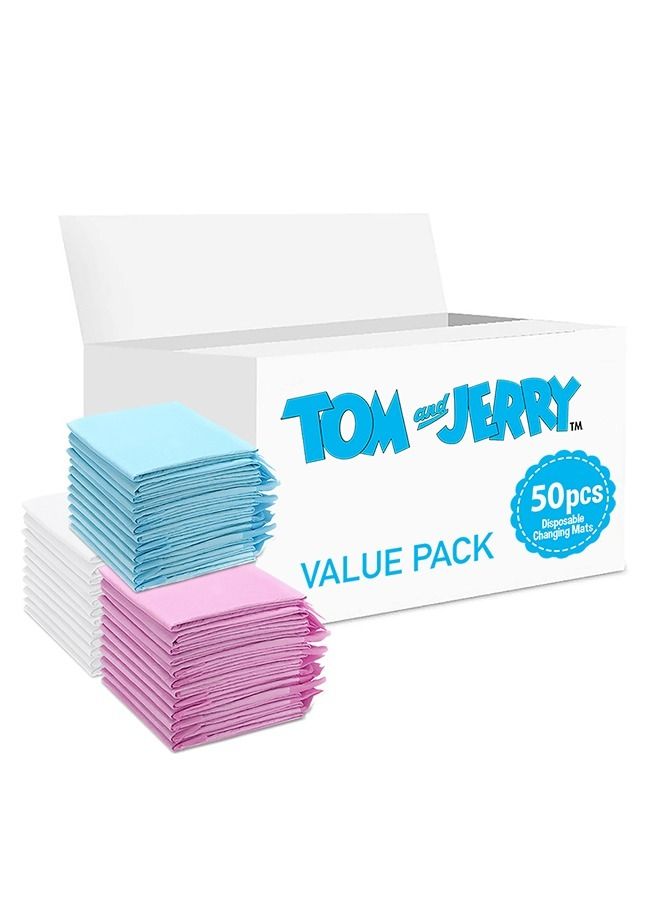Tom And Jerry Disposable Changing Mats, 50 Counts