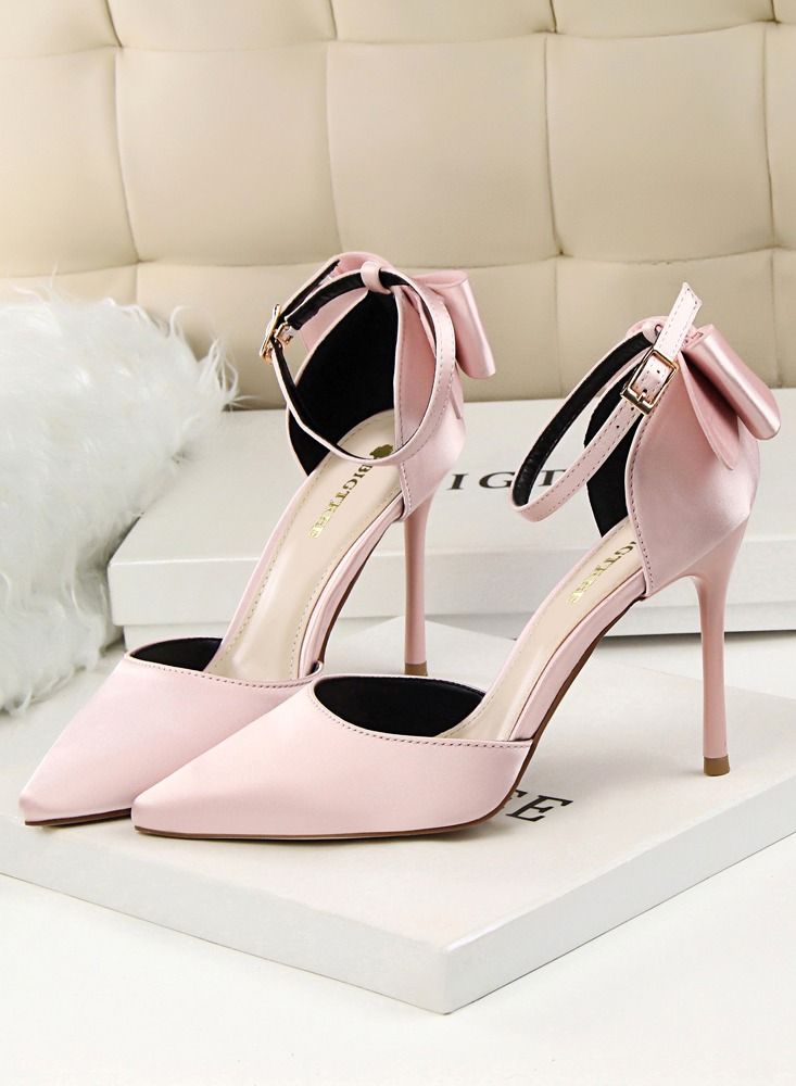 High-Heeled Stiletto Pointed Shoes Heel Height 10CM Pink