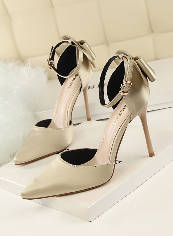 High-Heeled Stiletto Pointed Shoes Heel Height 10CM Beige
