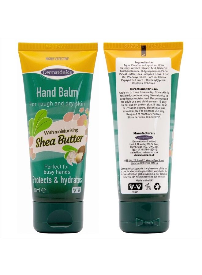 Natural Hand Care Balm | Shea Butter and Urea Formula for Effective Treatment of Rough, Dry Skin and Cracking | Dermatologist Recommended and Paraben-free | 60 ml
