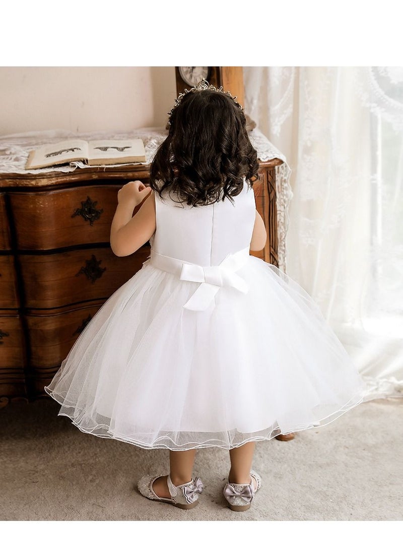 Fashionable Cute Girls Dress White