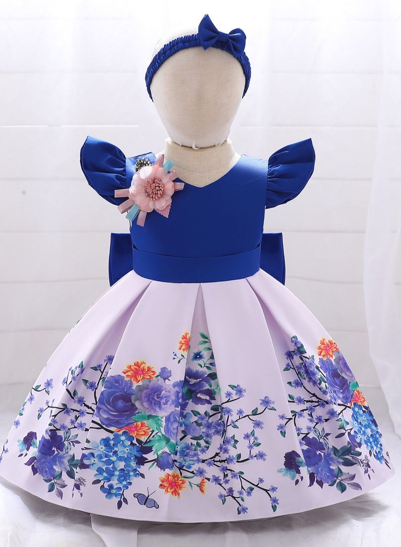 Fashionable Cute Girls Dresses Blue