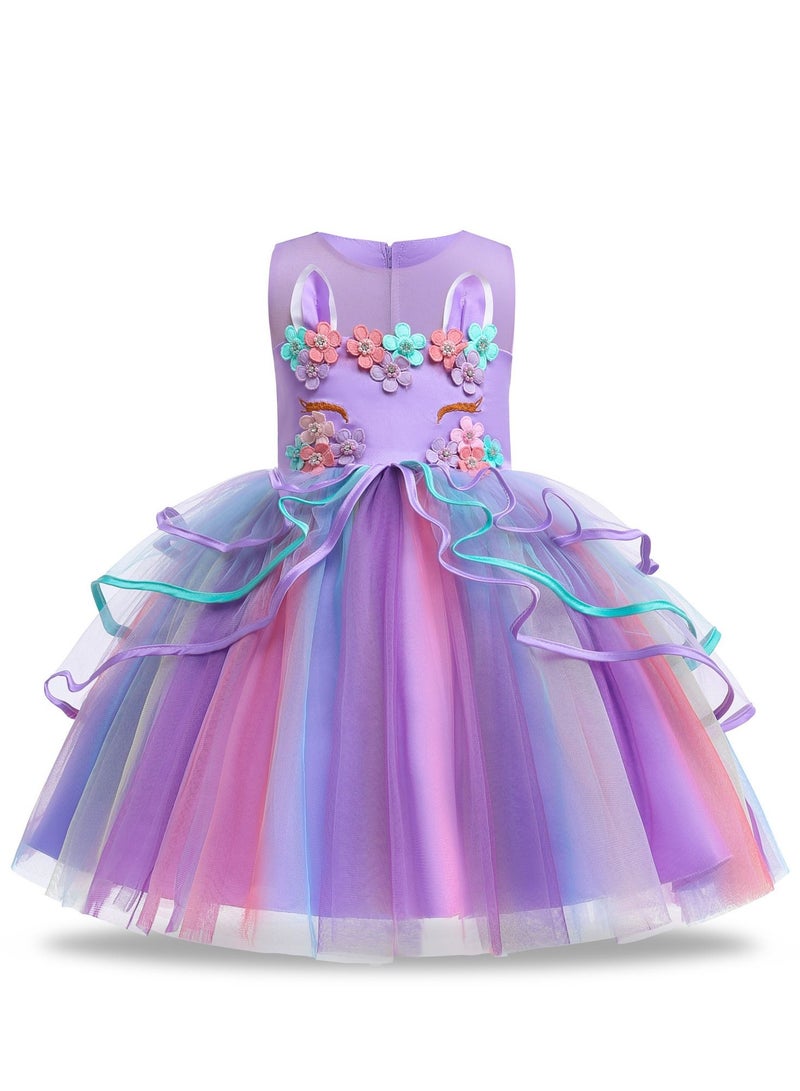 Fashionable Cute Girls Dresses Purple