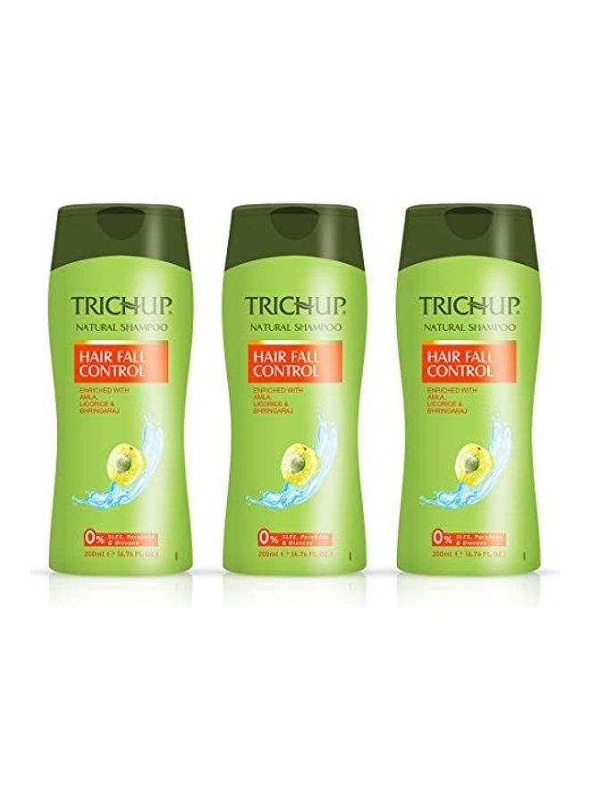 3-Piece Hair Fall Control Herbal Hair Shampoo Multicolour 600ml