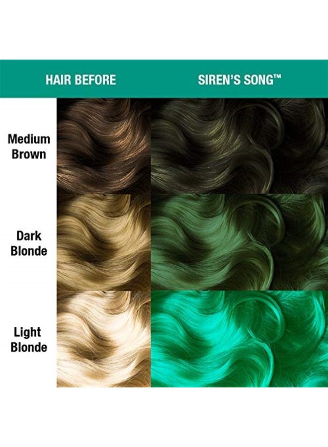 Siren's Song Hair Color - Amplified - (2PK) Semi Permanent Hair Dye - Neon Blue Green Color - Glows in Blacklight - Vegan, PPD & Ammonia Free - For Coloring Hair on Women & Men