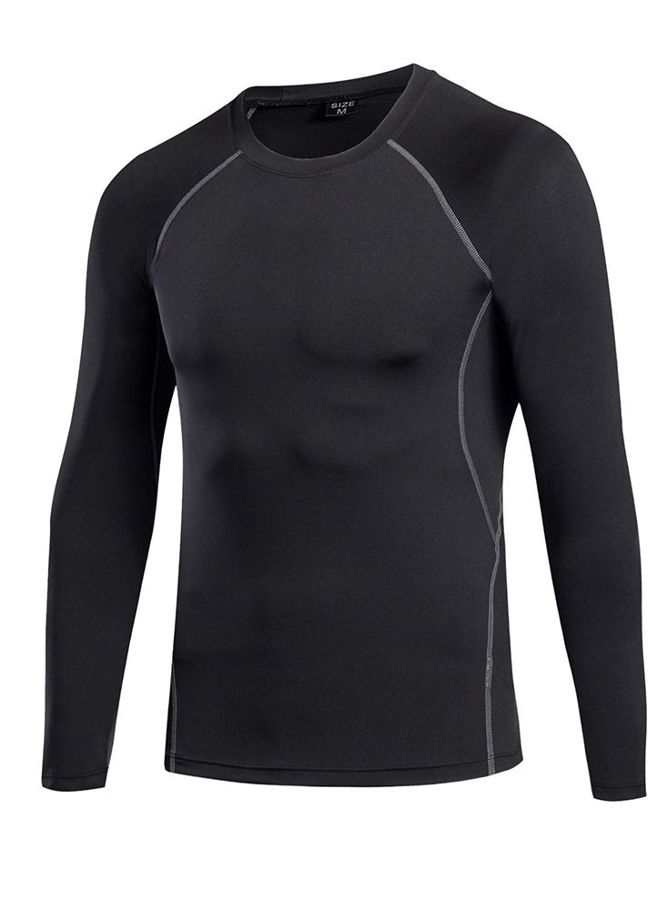 Men Quick Dry Long Sleeve T-Shirt Black