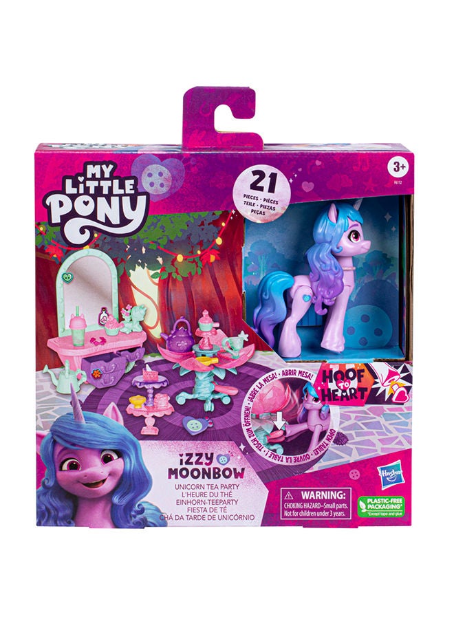 Unicorn Tea Party Izzy Moonbow - Hoof To Heart Pony, 20 Accessories For Kids Age 3 And Up