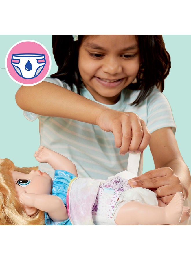 Baby Alive Fruity Sips Doll Apple Toys For 3 Year Old Girls 12-Inch Baby Doll Set Drinks & Wets Pretend Juicer Kids 3 And Up Blonde Hair