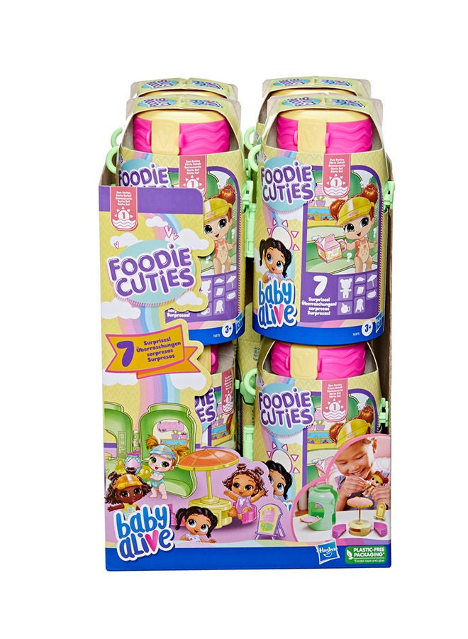 Baby Alive Foodie Cuties Bottle Sun Series 1 Surprise Toys For 3 Year Old Girls Baby Doll Set 3-Inch Doll Kids 3 And Up 7 Surprises