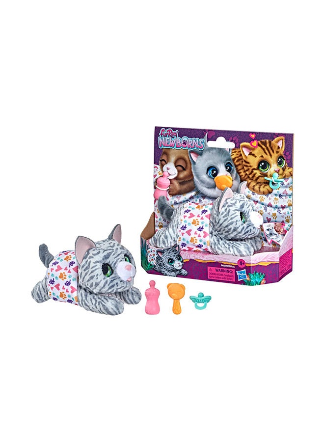 Furreal Newborns Kitty Interactive Animatronic Plush Toy Electronic Pet With Sound Effects And Closing Eyes For Kids Ages 4 And Up