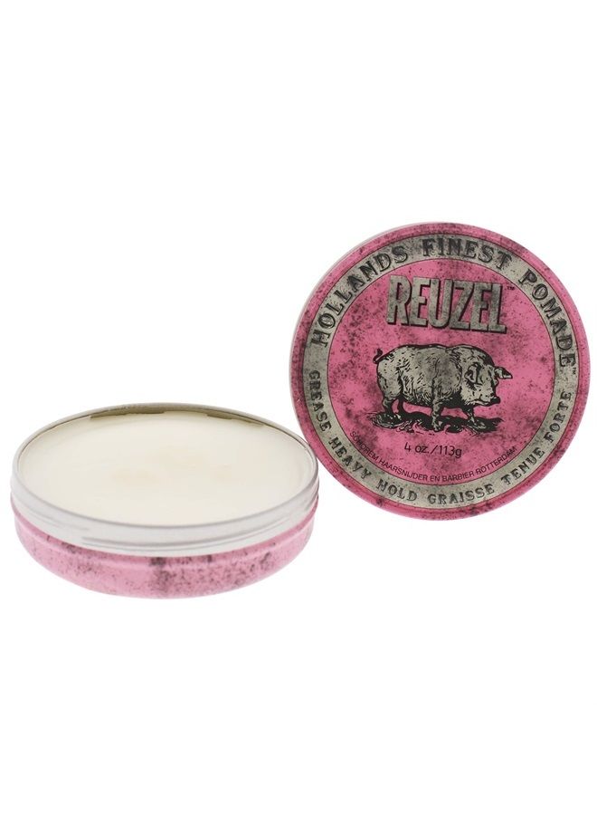 Reuzel Pink Grease Heavy Hold Pomade - Concentrated Oil Hairstyling Formula With Natural, Firm And Organic Hold - Defining Grooming Product With Effortless Shine - Original Fragrance