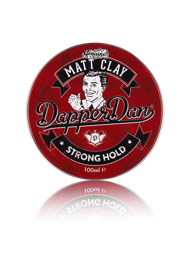 Strong Hold Matte Clay By Dapper Dan | Mens Hair Products Matte Finish | Smoked Saffron & Leather Fragranced Hair Clay For Men | Matte Finish Hair Pomade For Men | 100ml