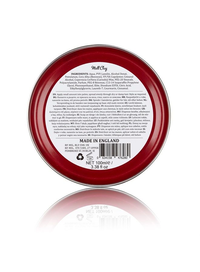 Strong Hold Matte Clay By Dapper Dan | Mens Hair Products Matte Finish | Smoked Saffron & Leather Fragranced Hair Clay For Men | Matte Finish Hair Pomade For Men | 100ml