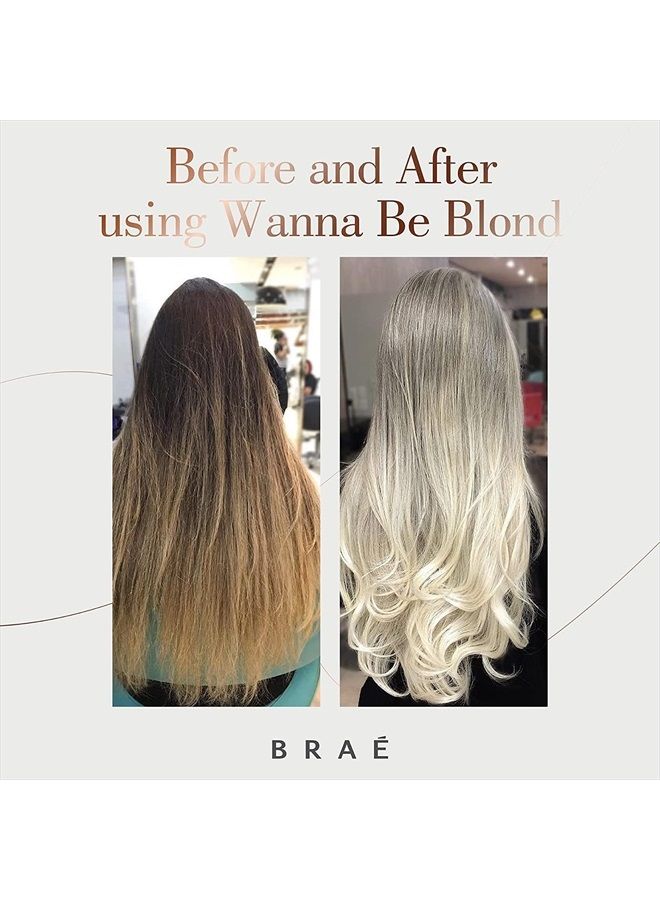 BLEACH POWDER B R A É 17.6 Oz Wanna Be Blond | Lift Up to 9 Levels | Collagen-Rich Formula & 10 Oils Mix | Conditioning Effect | Easy to Apply | Dust-Free | Releasecolorcharm Powder Hair Lightener