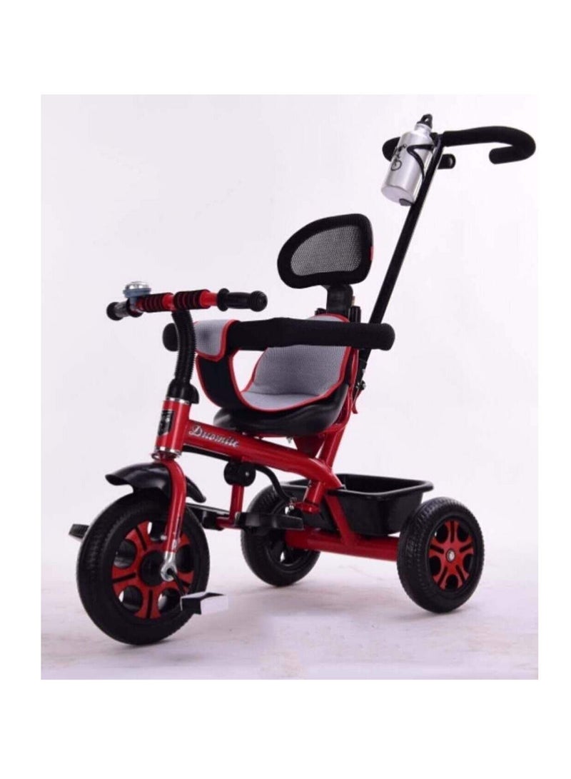 Red Color Kid's Push Bar 3-Wheel Ride-on Bike for Boys & Girls