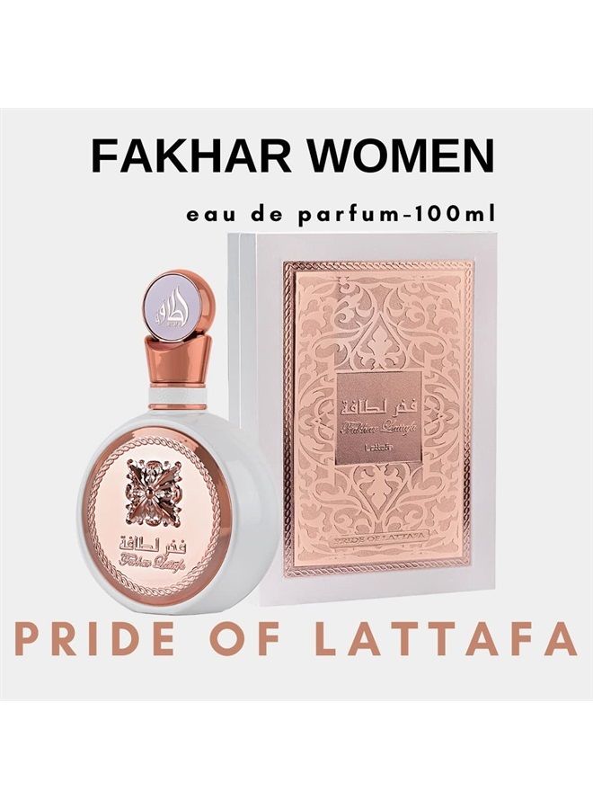 Lattafa Fakhar for Women Eau de Parfum Spray, 3.4 Ounce