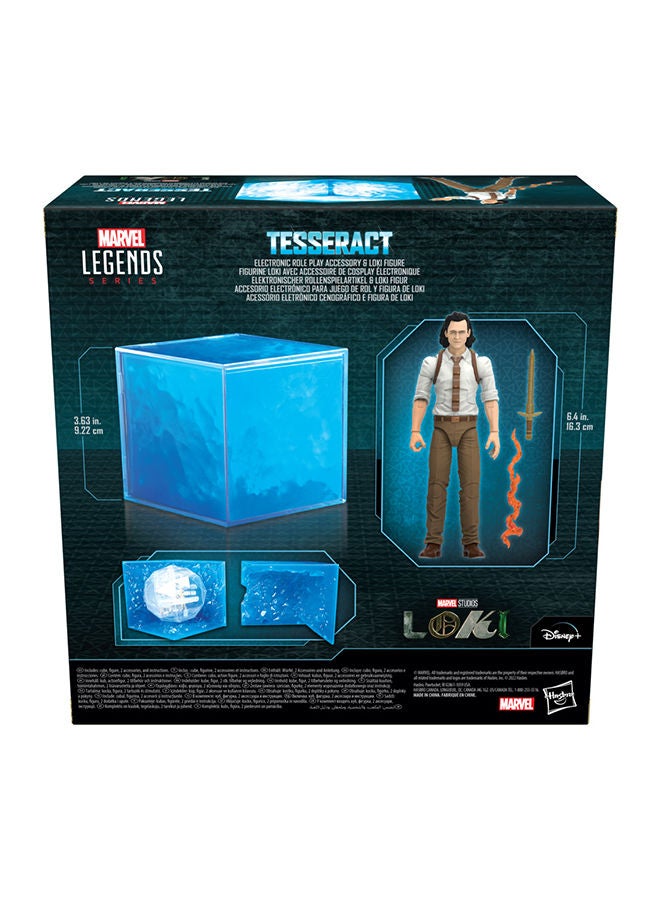 Marvel Legends Series Tesseract Electronic Role Play Accessory With Light FX, Marvel Studios’ Loki Roleplay Item And 6” Collectible Loki Figure