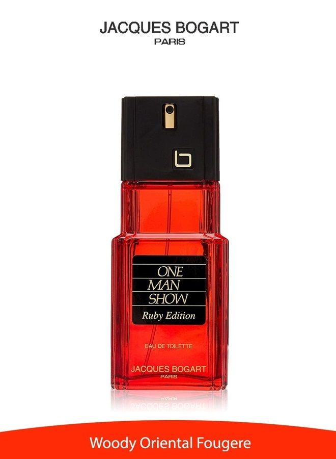 One Man Show for Men, Eau de Toilette Spray, Ruby Edition, 3.33 Ounce