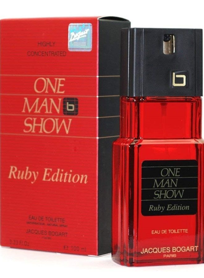 One Man Show for Men, Eau de Toilette Spray, Ruby Edition, 3.33 Ounce