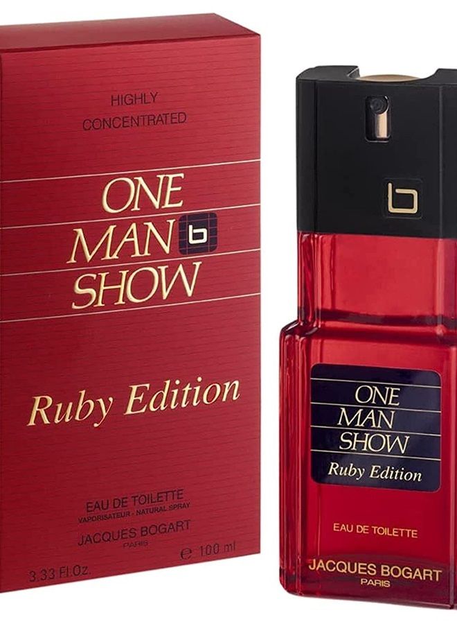 One Man Show for Men, Eau de Toilette Spray, Ruby Edition, 3.33 Ounce