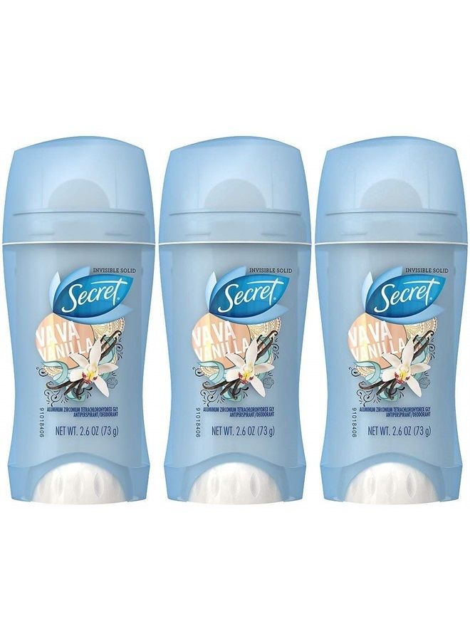 Secret Scent Expressions Va Va Vanilla Invisible Solid Antiperspirant & Deodorant, 2.6 Ounce (Pack of 3)