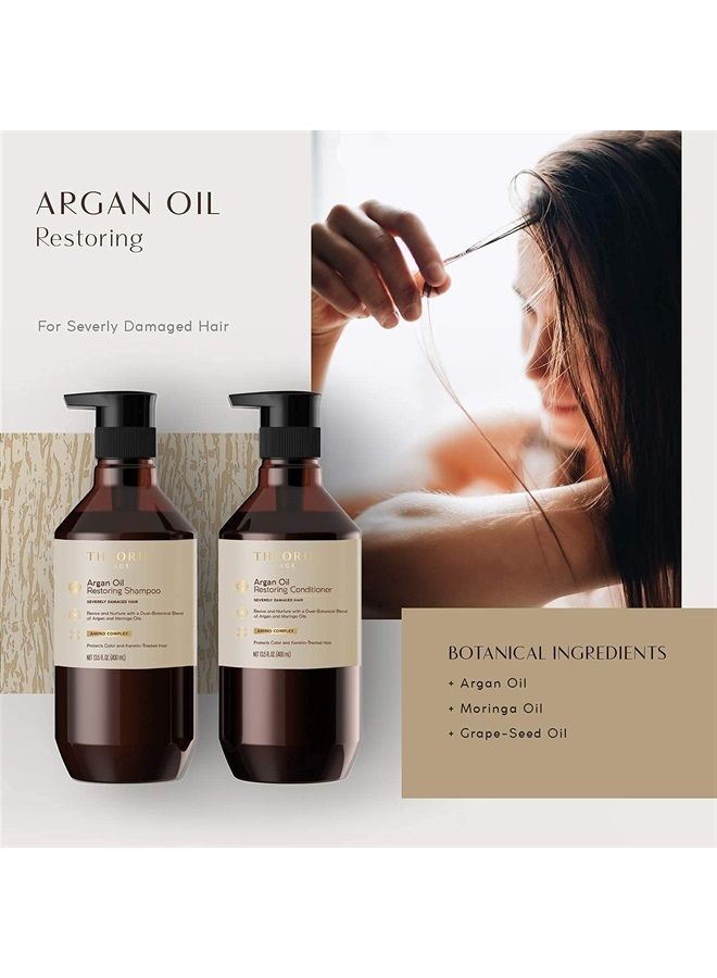 Argan Oil Restoring Shampoo - Rejuvenate & Moisturize - Sulfate Free - Suited for All Hair Types - Safe for Color & Keratin Treated Hair, Pump Bottle 800mL.