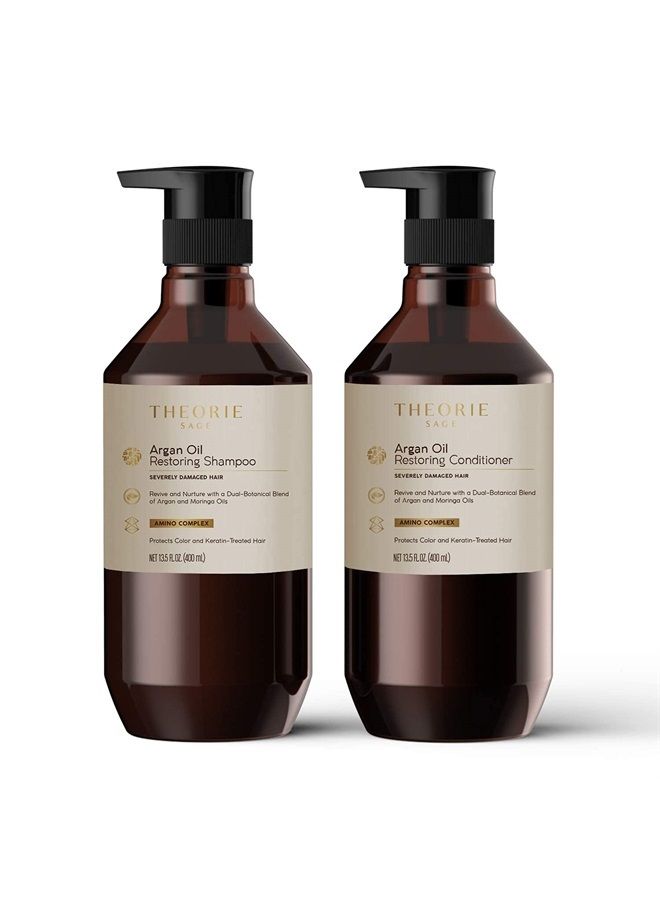 Argan Oil Restoring Shampoo - Rejuvenate & Moisturize - Sulfate Free - Suited for All Hair Types - Safe for Color & Keratin Treated Hair, Pump Bottle 800mL.