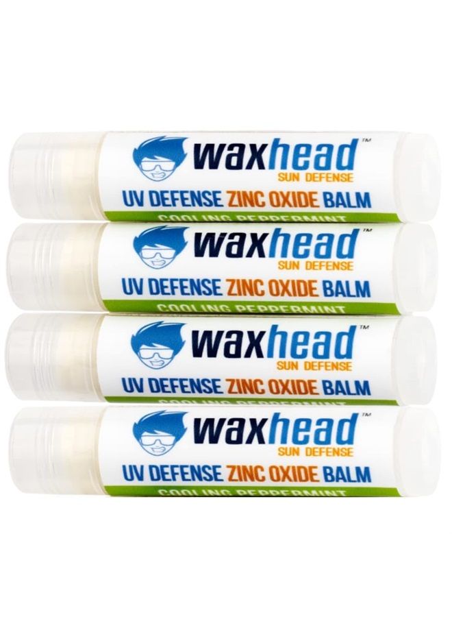 Waxhead Lip Sunscreen - Zinc Oxide Lip Balm Sunscreen for Lips, Lip Therapy, Lip SPF, Lanolin Lip Balm, Shea Butter Lip Balm, Sunscreen Lip Balm, Organic Lip Balm (4 pack, Mint)