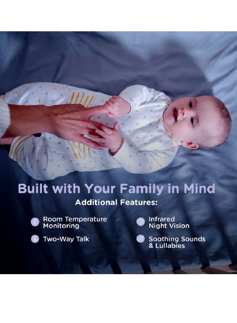 Hubble Connected Nursery Pal Glowsmart Baby Monitor For Infants, Babies With 7 - Colour Night Light, Wireless Security Video Camera For Nursery2 - Way Talk, Sleep Trainer, Infrared Night Vision - White