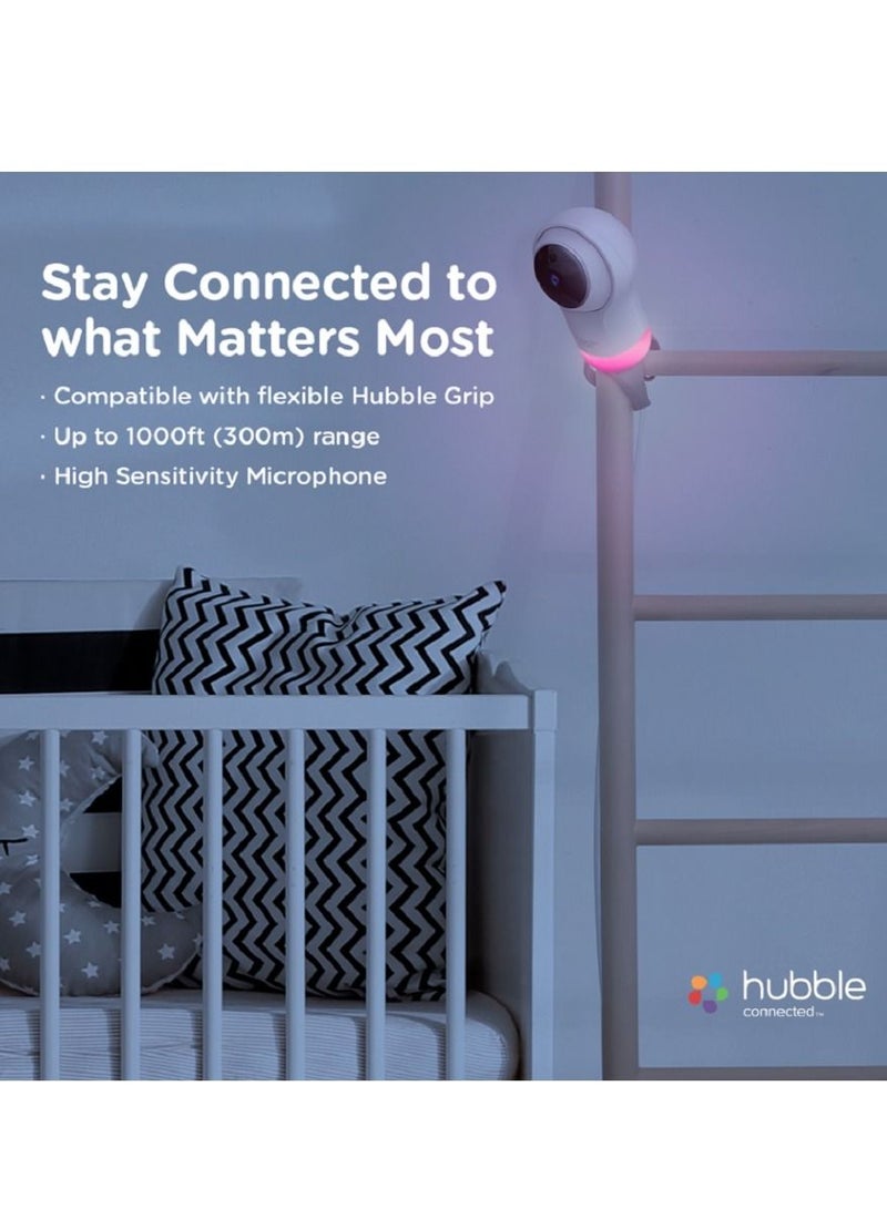 Hubble Connected Nursery Pal Glowsmart Baby Monitor For Infants, Babies With 7 - Colour Night Light, Wireless Security Video Camera For Nursery2 - Way Talk, Sleep Trainer, Infrared Night Vision - White