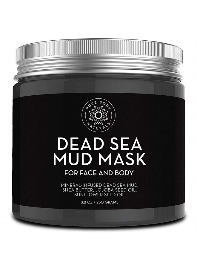 Dead Sea Mud Mask - Face Mask and Body Mud for Acne, Blackheads, and Oily Skin - Facial Self Care for Men and Women - Minimize Pores with Deadsea Mud, Clay, Charcoal - 8.8 Ounce