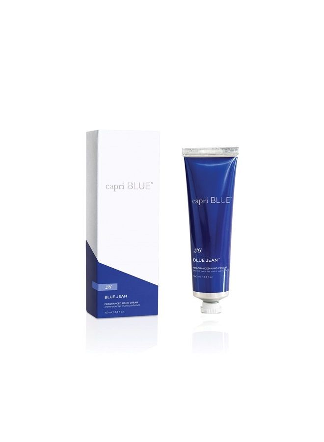 Hand Cream for Dry Cracked Hands – Blue Jean Moisturizing Jojoba Oil & Shea Butter Lotion – Dry Hand Cream Travel Size Tube – Paraben, Sulfate, Cruelty-Free Vegan Lotion (3.4 Oz)