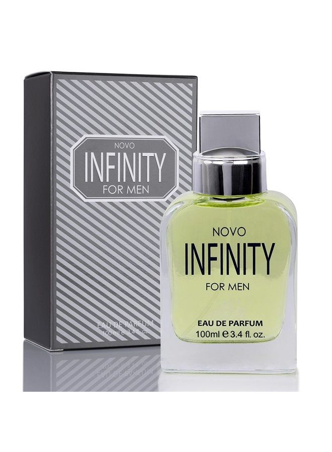 Novo Infinity for Men - 3.4 Fluid Ounce Eau De Parfum Spray for Men - Refreshing Citrusy & Floral Top Notes with Subtle Woody Undertones Smell Fresh All Day Long Gift for Men for All Occasions