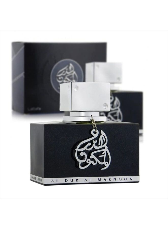 Al Dur Al Maknoon Silver 100 ml EDP by Lattafa Perfumes Spray Fruity Smoky