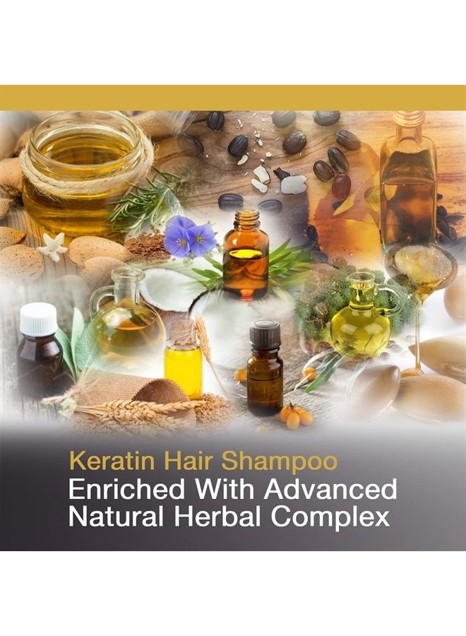 Vitamins Keratin Shampoo Hair Treatment - Biotin and Collagen Protein with Castor Oil for Curly Wavy and Straight Hair - Sulfate Free Product for Dry Damaged or Color Treated Hair