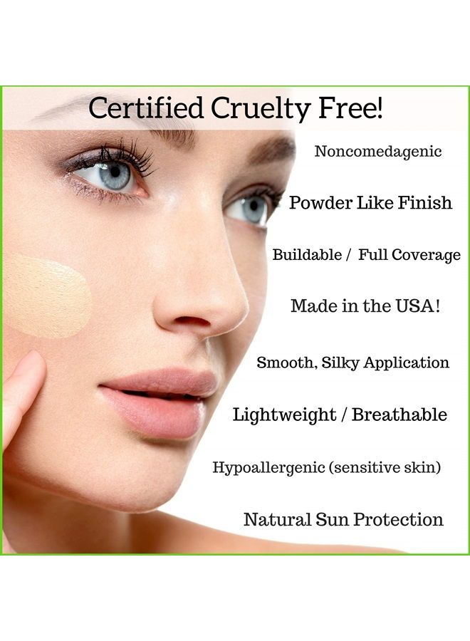 (SANDY BEIGE) Better'n Ur Skin Liquid Foundation – Natural – Organic - Gluten Free - Vegan - Cruelty Free - Palm Free - Natural Sun Protection – Healthy, Buildable Coverage - 1 oz.