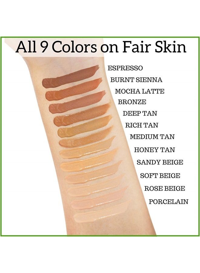 (SANDY BEIGE) Better'n Ur Skin Liquid Foundation – Natural – Organic - Gluten Free - Vegan - Cruelty Free - Palm Free - Natural Sun Protection – Healthy, Buildable Coverage - 1 oz.