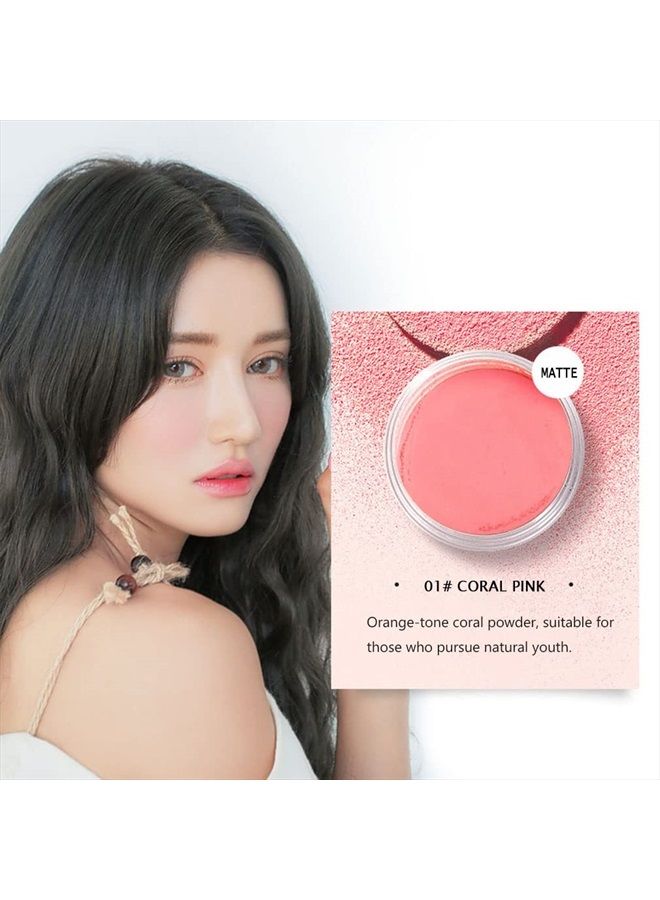 Loose Powder Blush Air Cushion Blush Natural Blusher Bright Shimmer Face Blush for Cheek Highly Pigmented Blush Makeup Easy to Blend Makeup Blushin, All Day Wear(01#)
