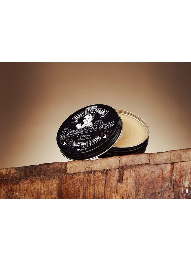 Heavy Hold Pomade for Men, Strong Hold and High Shine Mens Hair Styling Product, Oil Based, Water Soluble, Liquorice and Vanilla Scent, 2 x 100 ml