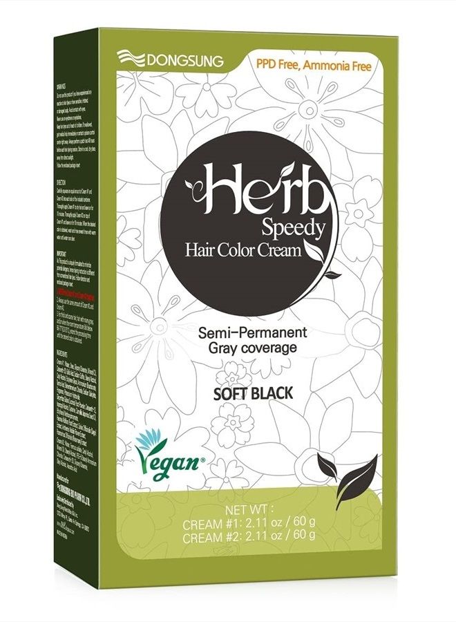 Herb Speedy Hair Color Cream (SOFT BLACK)