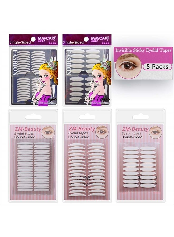 5 Packs Natural Invisible Single/Double Side Eyelid Tapes Stickers, Medical-use Fiber Eyelid Strips, Instant Lift Eye Lid Without Surgery, Perfect for Hooded, Droopy, Uneven, Mono-eyelids