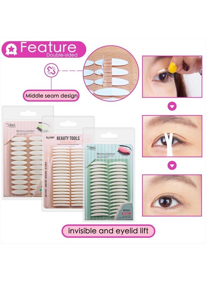5 Packs Natural Invisible Single/Double Side Eyelid Tapes Stickers, Medical-use Fiber Eyelid Strips, Instant Lift Eye Lid Without Surgery, Perfect for Hooded, Droopy, Uneven, Mono-eyelids