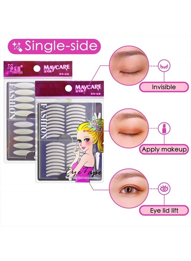 5 Packs Natural Invisible Single/Double Side Eyelid Tapes Stickers, Medical-use Fiber Eyelid Strips, Instant Lift Eye Lid Without Surgery, Perfect for Hooded, Droopy, Uneven, Mono-eyelids