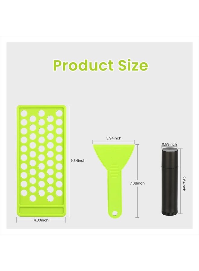 Professional Lipsticks Filling Tray Kits, Including 1 Pieces Lip Balms Filling Tray 1 Pieces Spatula and 50 Pieces Empty Lip Balm Tubes with Caps DIY Lipstick Gifts for Women Grils Business