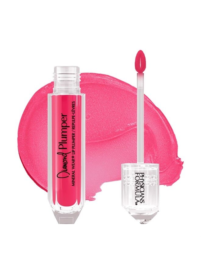 Mineral Wear Diamond Lip Plumper Gloss, Dermatologist Tested Pink Radiant Cut