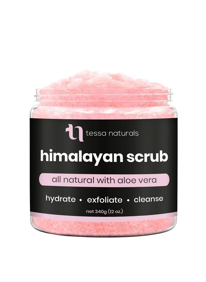 Himalayan Salt Scrub Body Exfoliator with Aloe Vera | All Natural Pink Himalayan Body Scrub & Moisturizer for Women & Men | Exfoliating Body Scrub Removes Blackheads, Acne & Dead Skin (Pack of 2)