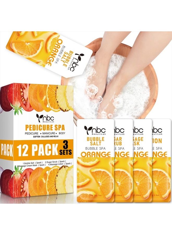 Foot Pedicure Spa Set,Foot Soak Spa Home Pedicure Kit with Bath Salt, Moisturizing Foot Scrub Cream Lotion, Foot Care for Dead Skin, Dry Cracked Feet, Make Baby Soft Feet, 3 Set